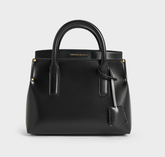 Charles & Ke*th - Rene Structured Top Handle Bag - Black