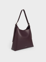 Hertha Slouchy Trapeze Shoulder Bag – Deep Burgundy