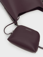 Hertha Slouchy Trapeze Shoulder Bag – Deep Burgundy