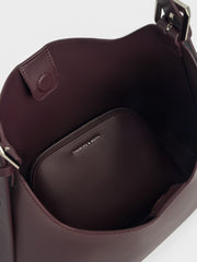 Hertha Slouchy Trapeze Shoulder Bag – Deep Burgundy