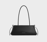 Charles & Ke*th - Hazel Bow Elongated Trapeze Shoulder Bag - Black