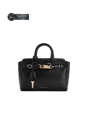 Mini Delfina Belted Tote Bag - Noir | حقيبة توت ديلفينا ميني بحزام - أسود