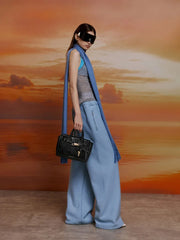Mini Delfina Belted Tote Bag - Noir | حقيبة توت ديلفينا ميني بحزام - أسود