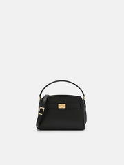 Pedr*-Belted Canvas Handbag -Black