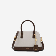 Pedr*-Lucia Canvas Handbag - Dark Brown Canvas