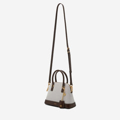 Pedr*-Lucia Canvas Handbag - Dark Brown Canvas