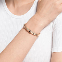 Swar*vski -Crystal Thrilling Bangle, White, Rose-Gold Tone Plated 5555746 (Size M)