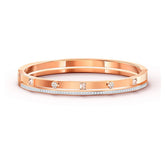 Swar*vski -Crystal Thrilling Bangle, White, Rose-Gold Tone Plated 5555746 (Size M)