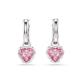 Swar*vski - Chroma drop earrings Heart, Pink, Rhodium plated-5757814