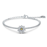Swar*vski - Crystal Eternal Flower Bangle, Yellow, Mixed Metal Finish 5542012
