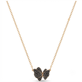 Swar*vski - Butterfly necklace Rose Gold Plating - Black/Rose - 5269734