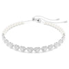 Swar*vski -Tennis choker-Mixed cuts, Crystal pearl, Heart, White, Rhodium plated- 5720861
