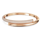 Swar*vski -Dextera bangle Magnetic closure, White, 18K rose gold finish-5692267-M size