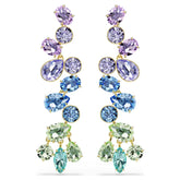 Swar*vski -Gema drop earrings Mixed cuts, Chandelier, Long, Multicolored, 18K gold finish- 5751294