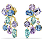Swar*vski -Gema earring jackets Mixed cuts, Multicolored, 18K gold finish-5737450