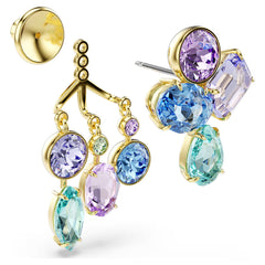 Swar*vski -Gema earring jackets Mixed cuts, Multicolored, 18K gold finish-5737450