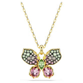 Swar*vski -Idyllia pendant Mixed cuts, Pavé, Butterfly, Multicolored, 18K gold finish-5709950