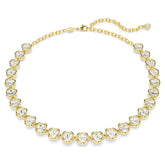 Swar*vski -Imber Tennis necklace Round cut, White, Gold-tone plated-5682585