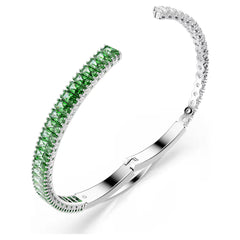 Swar*vski -Matrix bangle Mixed cuts, Green, Rhodium plated-5722462
