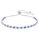 Swar*vski - Matrix Tennis bracelet Mixed round cuts, Blue, Rhodium plated-5725854