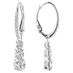 Swar*vski -Stilla Attract hoop earrings Round cut, White, Rhodium plated-5416155