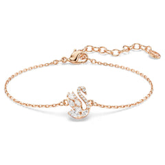Swar*vski -Swan bracelet Mixed cuts, Swan, White, 18K rose gold finish-5738202