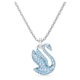 Swar*vski -Swan pendant Swan, Medium, Blue, Rhodium plated-5660594
