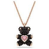 Swar*vski -Teddy pendant Teddy, Black, 18K rose gold finish-5693623