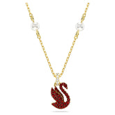 Swar*vski -Swan pendant Swan, Red, Gold-tone plated-5677599