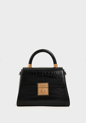 Charles & Ke*th - Croc-Effect Structured Bag - Black