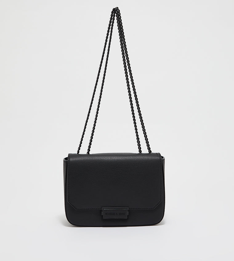 Charles & Ke*th - Double Chain Link Crossbody Bag - Black