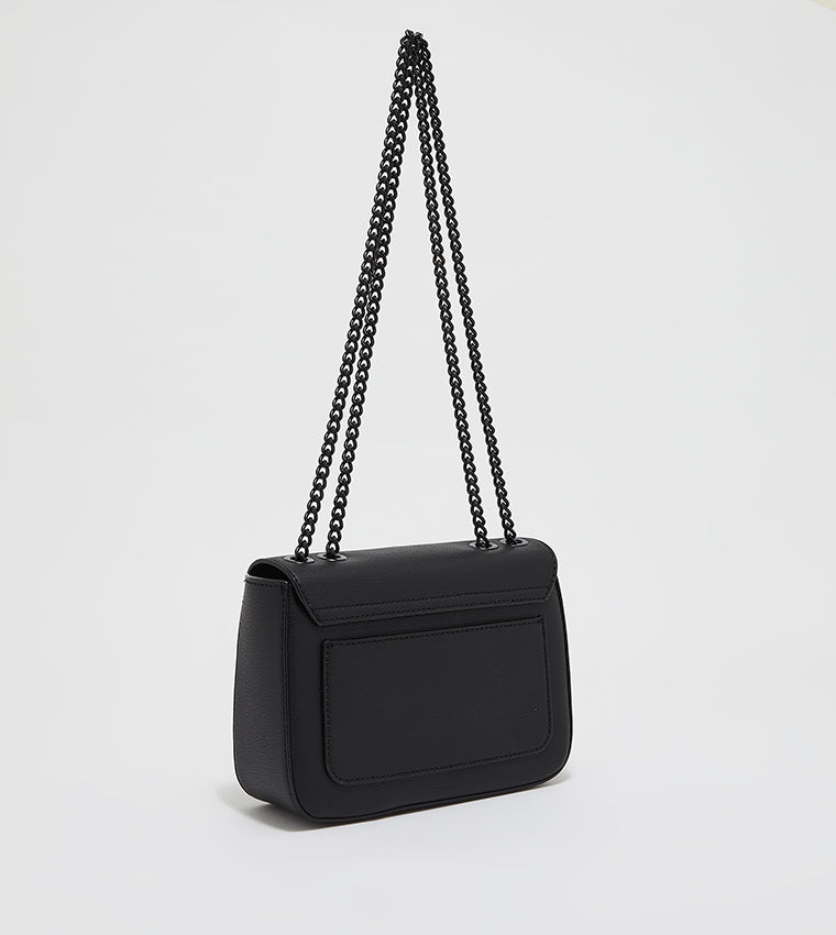 Charles & Ke*th - Double Chain Link Crossbody Bag - Black