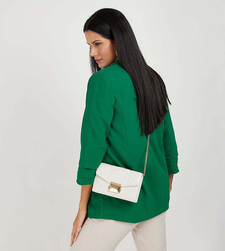 Charles & Ke*th - Blanche Chevron Chain Handle Bag - White