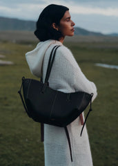 Pol*ne -Cyme Mini Edition Textured Black with Ecru Stitching