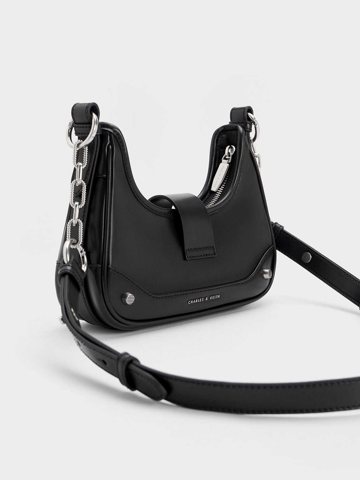 Charles & Ke*th - Winslet Canvas Belted Hobo Bag - Black