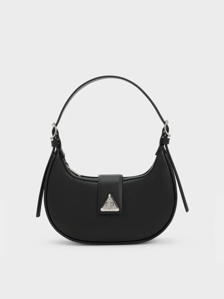 Charles & Ke*th -Trice Belted Shoulder Bag - Noir