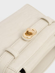 Charles & Ke*th - Aubrielle Croc-Effect Top Handle Bag - Ivory