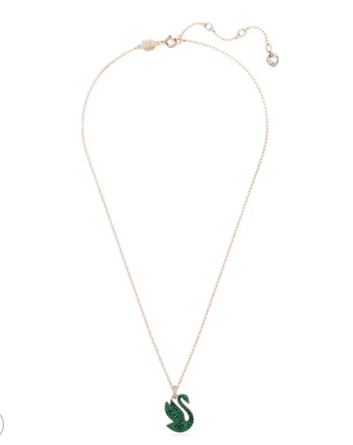 Swar*vski - Iconic Swan pendant Swan - Green - Rose gold-tone plated - 5650067