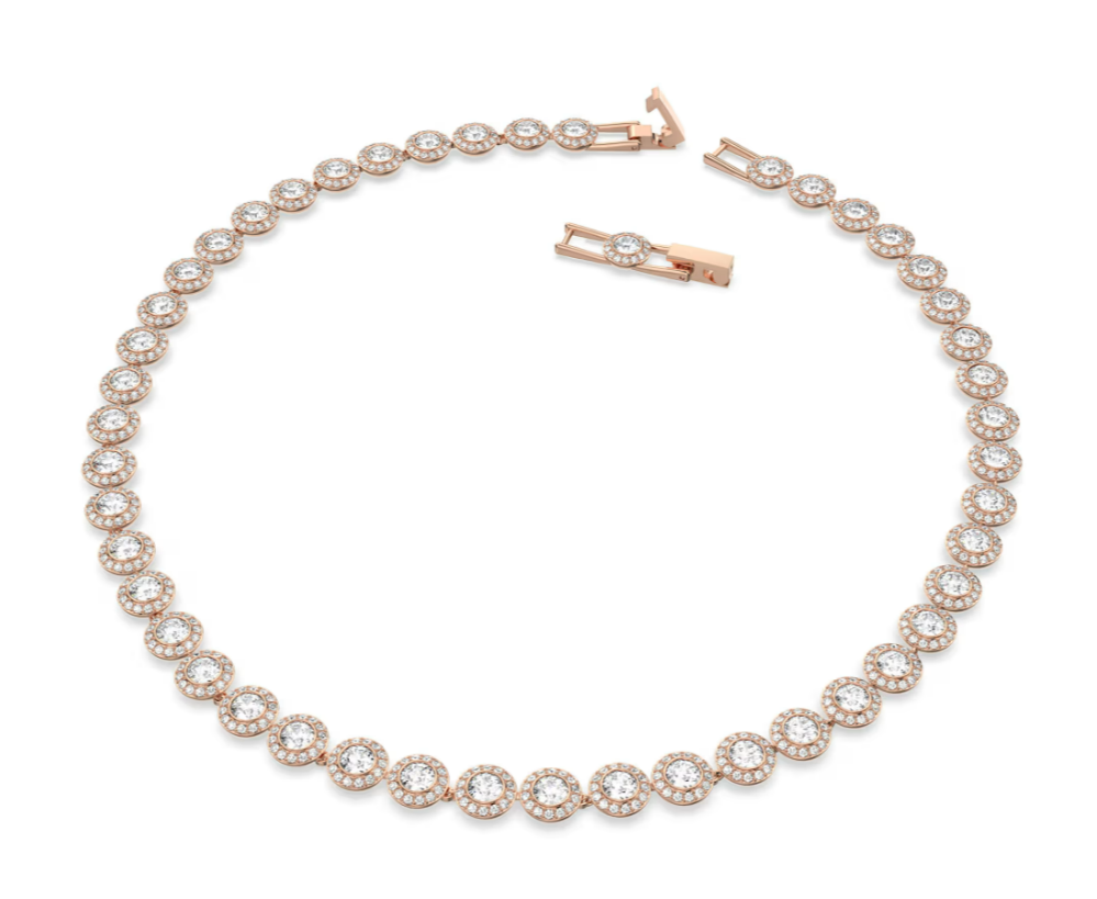Swar*vski - Una Angelic Tennis necklace - Round Cut - Rose Gold - 5367845