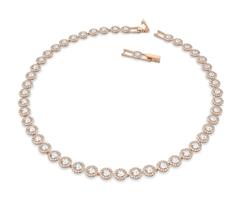 Swar*vski - Una Angelic Tennis necklace - Round Cut - Rose Gold - 5367845