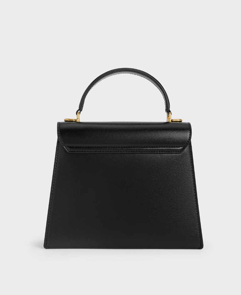 Charles & Ke*th - Samantha Envelope Top Handle Bag - Black