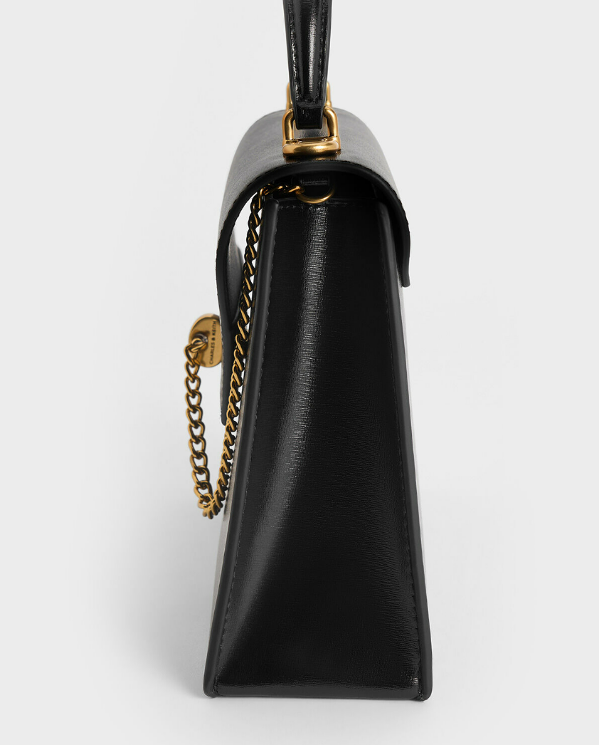Charles & Ke*th - Samantha Envelope Top Handle Bag - Black