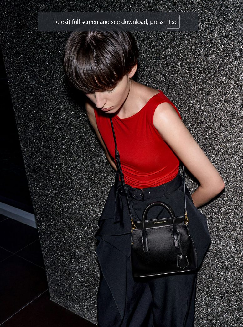 Charles & Ke*th - Rene Structured Top Handle Bag - Black