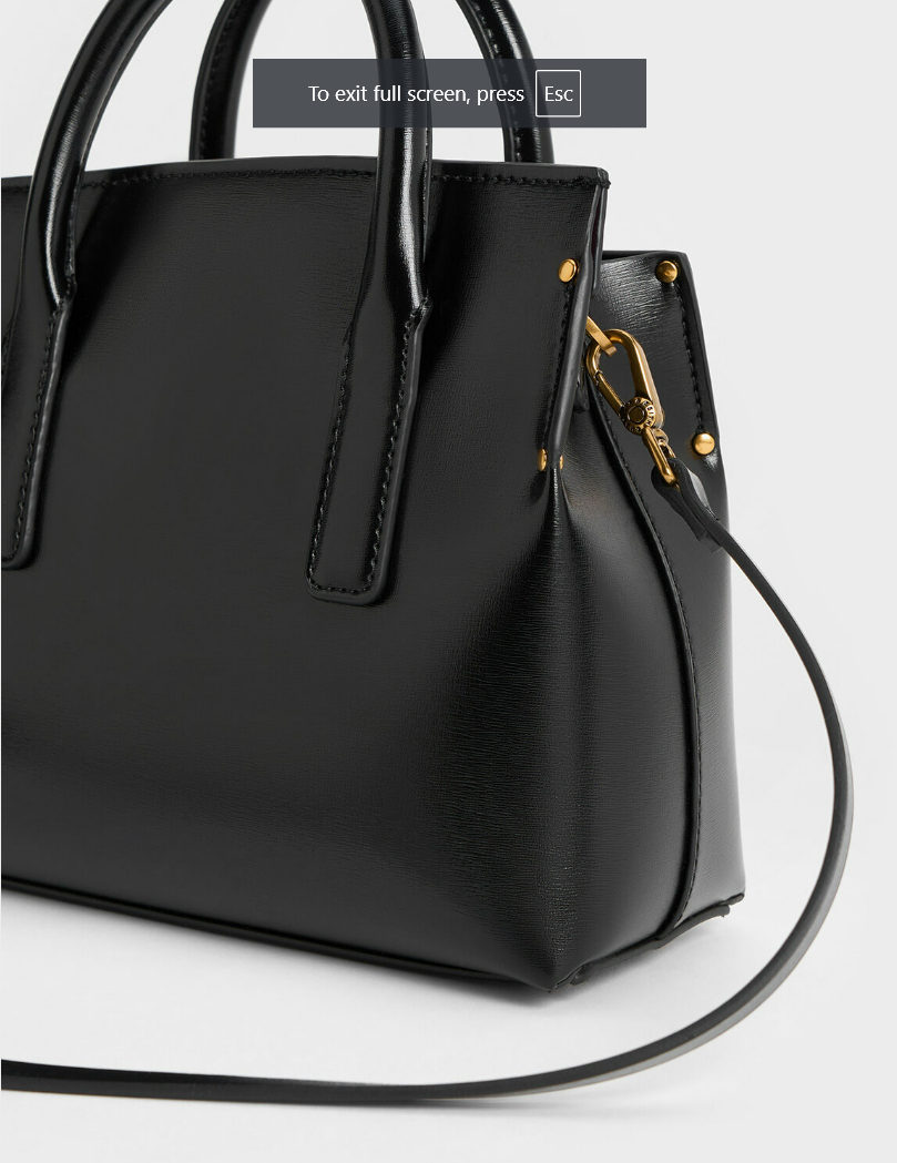 Charles & Ke*th - Rene Structured Top Handle Bag - Black