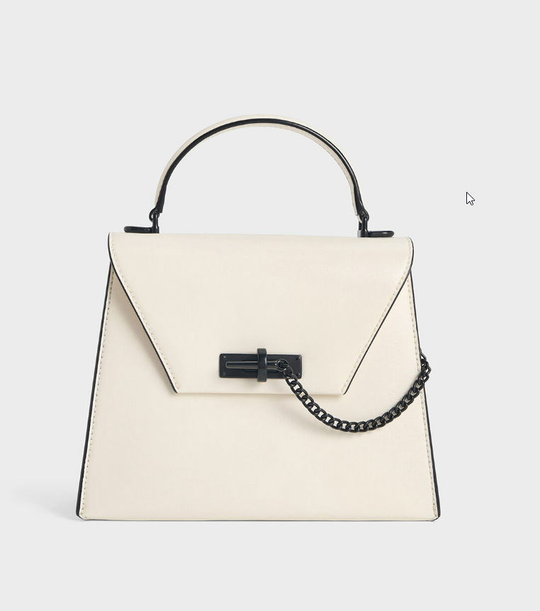 Charles & Ke*th - Samantha Envelope Top Handle Bag - Cream