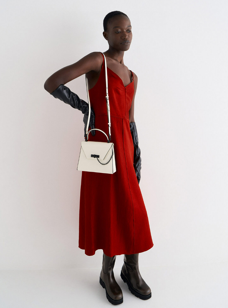 Charles & Ke*th - Samantha Envelope Top Handle Bag - Cream