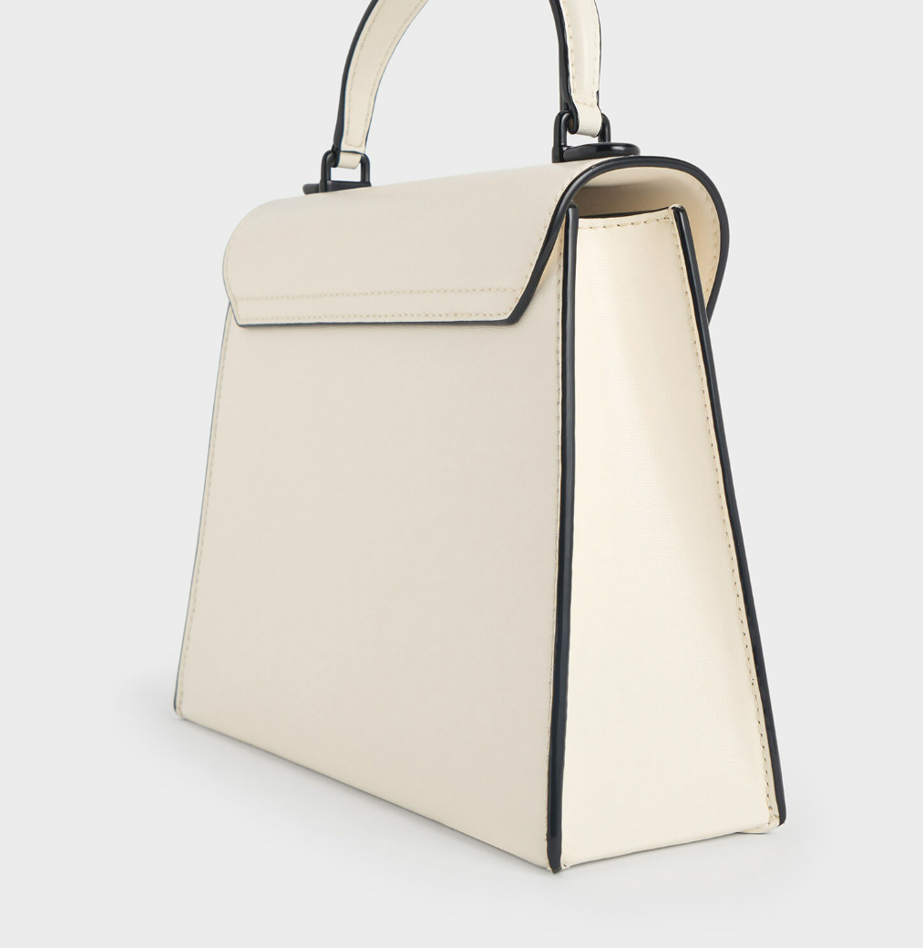 Charles & Ke*th - Samantha Envelope Top Handle Bag - Cream