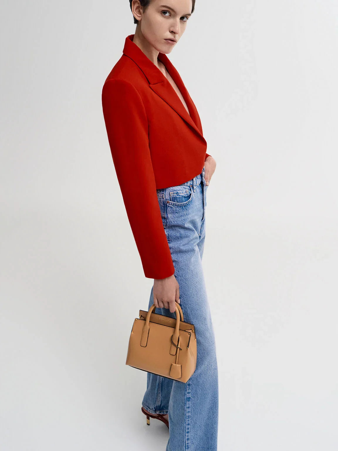 Charles & Ke*th - Rene Structured Top Handle Bag - Toffee