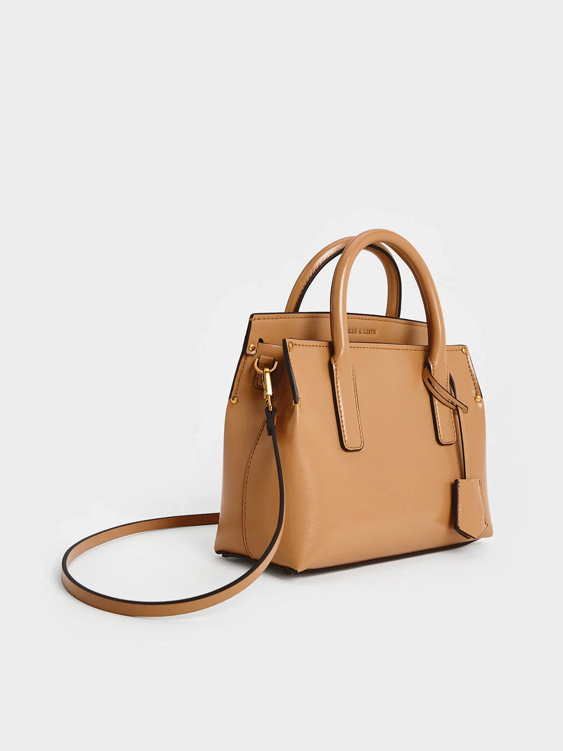 Charles & Ke*th - Rene Structured Top Handle Bag - Toffee