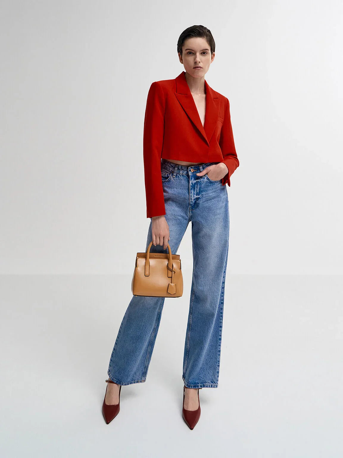 Charles & Ke*th - Rene Structured Top Handle Bag - Toffee
